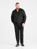 Duża męska koszula wizytowa z długim rękawem CORBIN D555 Czarna