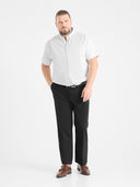 Duża męska koszula wizytowa krótki rękaw JAMES D555 Biała