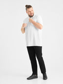 Duża męska koszulka Polo GRANT bawełniana biała