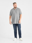 Duża męska koszulka Polo GRANT bawełniana szara