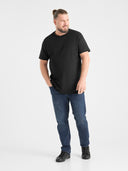 Duży męski bawełniany T-shirt FLYERS D555 Czarny