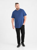 Duży męski bawełniany T-shirt FLYERS D555 Granatowy