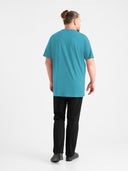 Duży męski T-shirt bawełniany FLYERS D555 Turkusowy