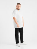 Duży męski T-shirt bawełniany V-neck SIGNATURE D555 Biały