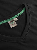 Duży męski T-shirt bawełniany V-neck SIGNATURE D555 Czarny