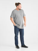 Duży męski T-shirt bawełniany V-neck SIGNATURE D555 Szary