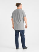 Duży męski T-shirt bawełniany V-neck SIGNATURE D555 Szary