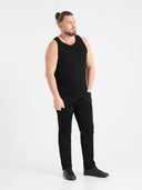 Duży czarny męski podkoszulek bawełniany FABIO D555 Czarny