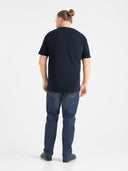 Duży męski T-shirt bawełniany premium JHK TSRA190 Granatowy