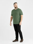 Duży męski T-shirt bawełniany premium JHK TSRA190 zielony