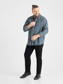 Duża męska koszula jeansowa regular fit WESTERN stonewash niebieska