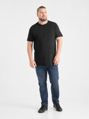 Duży męski bawełniany T-shirt FLYERS D555 Czarny