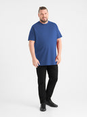 Duży męski bawełniany T-shirt FLYERS D555 Granatowy