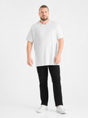 Duży męski T-shirt bawełniany V-neck SIGNATURE D555 Biały