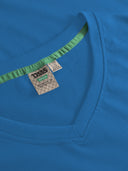 Duży męski T-shirt bawełniany V-neck SIGNATURE D555 Ciemnoniebieski