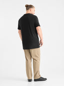 Duży męski T-shirt bawełniany V-neck SIGNATURE D555 Czarny