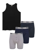 Zestaw męski podkoszulek bawełniany FABIO D555 czarny i męskie bokserki 3-pak DRIVER 2 D555 trzy kolory