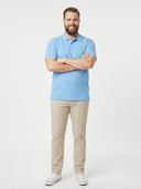 Duża męska koszulka bawełniana piqué PROMODORO Polo Superior - Alaskan blue - błękitny