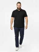 Duża męska koszulka bawełniana piqué PROMODORO Polo Superior Black - czarna