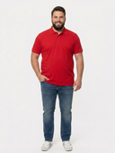 Duża męska koszulka POLO SUPERIOR bawełniana piqué PROMODORO - Fire red - czerwony