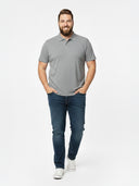 Duża męska koszulka bawełniana piqué PROMODORO Polo Sports Grey - szary melanż