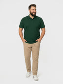 Duża męska koszulka bawełniana piqué PROMODORO Polo Superior - Forest - zielona