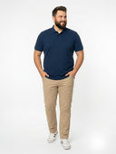 Duża męska koszulka bawełniana piqué PROMODORO Polo Superior - Navy - granatowy