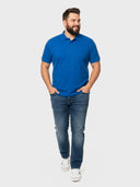 Duża męska koszulka bawełniana piqué PROMODORO Polo Superior - Royal - niebieski