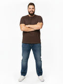 Duży męski T-shirt Premium-T Promodoro - brązowy