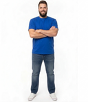 Duży męski T-shirt Premium-T Promodoro Royal - ciemnoniebieski