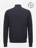 Duży męski sweter bawełniany CARTER z zamkiem pod szyją granatowy