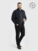 Duży męski sweter bawełniany na zamek THOMAS w kolorze granatowym