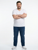 Duży męski T-shirt Premium V-neck-T Promodoro (w serek) - Biały