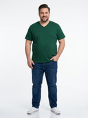 Duży męski T-shirt Premium V-neck-T Promodoro (w serek) - Forest - butelkowa zieleń