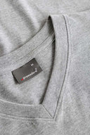 Duży męski T-shirt Premium V-neck-T Promodoro (w serek) - Sports grey -szary melanż