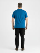 Duży męski T-shirt bawełniany premium JHK TSRA190 niebieski