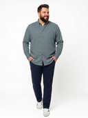 Koszula męska casualowa z długim rękawem RADCLIFFE szara duży rozmiar plus size