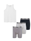 Zestaw duży męski podkoszulek FABIO D555 biały i męskie bokserki 3-pak DRIVER 2 D555 trzy kolory