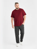 Zestaw duże spodnie dresowe bawełniane RORY szare i męski bawełniany T-shirt FLYERS D555 czerwony