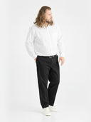 Zestaw wizytowe spodnie chino BRUNO Xtenda Waist granatowe (indigo) i biała koszula wizytowa RICHARD D555